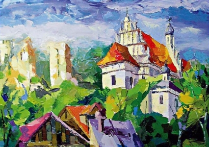 Kazimierz nad Wis - Fara - 80 cm x 60 cm; olej